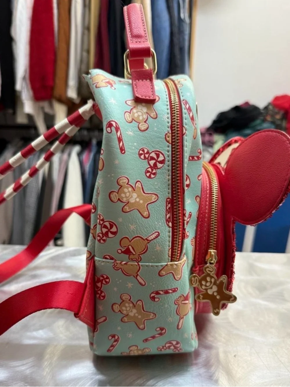 Loungefly Kids Mint & Red Peppermint Mickey Mini Backpack